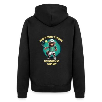 Drôle de singe de tennis avec raquette de tennis - Veste à capuche bio Premium Unisexe - noir - Dos - Nico (187cm)