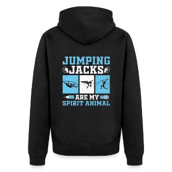 Sportlehrer Sportlehrer Schullehrer - Unisex Premium Bio Zip Hoodie - Schwarz - Hinten - Nico (187cm)