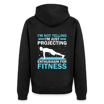 Sportlehrer Sportlehrer Schullehrer - Unisex Premium Bio Zip Hoodie - Schwarz - Hinten - Nico (187cm)