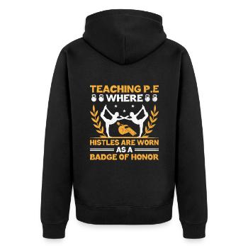 Professeur d’éducation physique Professeurs d’éducation physique École Spor - Veste à capuche bio Premium Unisexe - noir - Dos - Nico (187cm)