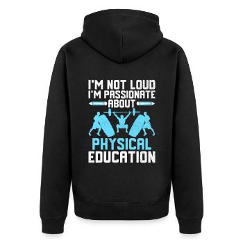 Physical Education Teacher PE Teachers School Spor - Unisex Premium Organic Zip Hoodie - black - Back - Nico (187cm)