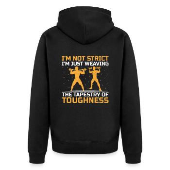 Sportlehrer Sportlehrer Schullehrer Schule Spor - Unisex Premium Bio Zip Hoodie - Schwarz - Hinten - Nico (187cm)