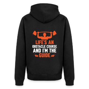 Sportlehrer Sportlehrer Schullehrer - Unisex Premium Bio Zip Hoodie - Schwarz - Hinten - Nico (187cm)