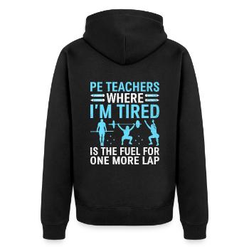 Sportlehrer Sportlehrer Schullehrer - Unisex Premium Bio Zip Hoodie - Schwarz - Hinten - Nico (187cm)