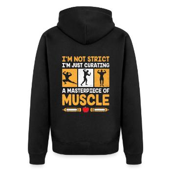 Sportlehrer Sportlehrer Schullehrer - Unisex Premium Bio Zip Hoodie - Schwarz - Hinten - Nico (187cm)