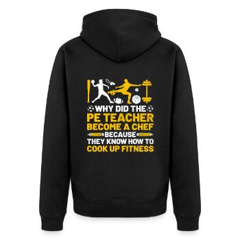 Sportlehrer Sportlehrer Schullehrer - Unisex Premium Bio Zip Hoodie - Schwarz - Hinten - Nico (187cm)