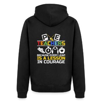 Sportlehrer Sportlehrer Schullehrer - Unisex Premium Bio Zip Hoodie - Schwarz - Hinten - Nico (187cm)