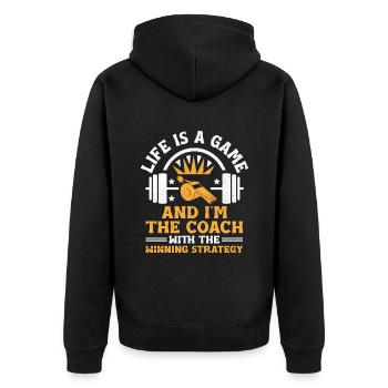 Professeur d’éducation physique Professeurs d’éducation physique École Spor - Veste à capuche bio Premium Unisexe - noir - Dos - Nico (187cm)
