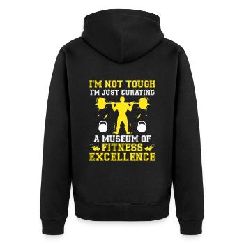Sportlehrer Sportlehrer Schullehrer - Unisex Premium Bio Zip Hoodie - Schwarz - Hinten - Nico (187cm)