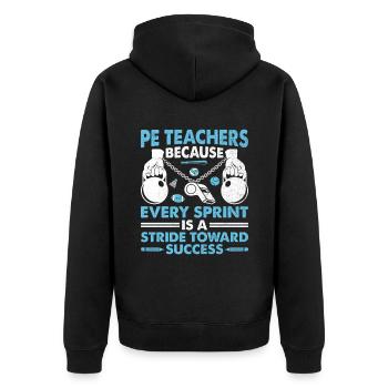 Sportlehrer Sportlehrer Schullehrer - Unisex Premium Bio Zip Hoodie - Schwarz - Hinten - Nico (187cm)