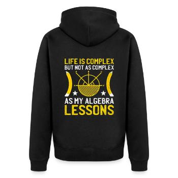 Professeur de mathématiques Professeur d’école Professeur de mathématiques drôle S - Veste à capuche bio Premium Unisexe - noir - Dos - Nico (187cm)
