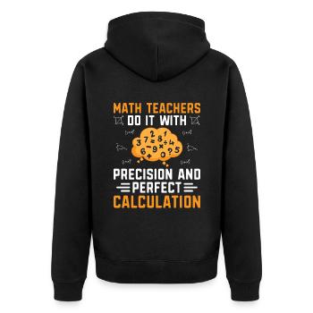Professeur de mathématiques Professeur d’école Professeur de mathématiques drôle S - Veste à capuche bio Premium Unisexe - noir - Dos - Nico (187cm)