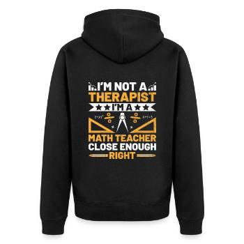 Professeur de mathématiques Professeur d’école Professeur de mathématiques drôle S - Veste à capuche bio Premium Unisexe - noir - Dos - Nico (187cm)