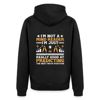 Mathelehrer Schullehrer Lustige Mathelehrer S - Unisex Premium Bio Zip Hoodie - Schwarz - Hinten - Nico (187cm)