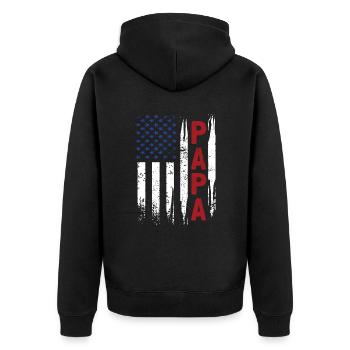 Bester Papa Aller Zeiten Vintage Bester Papa Der - Unisex Premium Bio Zip Hoodie - Schwarz - Hinten - Nico (187cm)