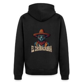 El Chubakabra Myth - Fascinating Mystery - Unisex Premium Organic Zip Hoodie - black - Back - Nico (187cm)