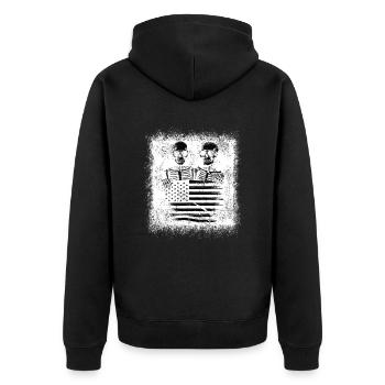 Skeleton American flag design - Unisex Premium Organic Zip Hoodie - black - Back - Nico (187cm)