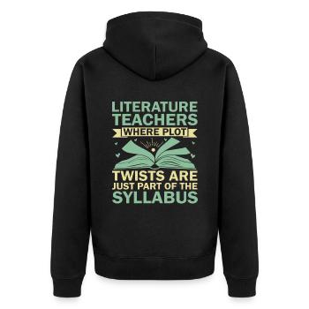 Professeur de littérature Professeur d’école Professeur drôle S - Veste à capuche bio Premium Unisexe - noir - Dos - Nico (187cm)