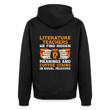 Professeur de littérature Professeur d’école Professeur drôle S - Veste à capuche bio Premium Unisexe - noir - Dos - Nico (187cm)