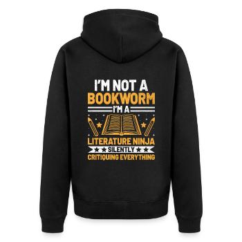 Professeur de littérature Professeur d’école Professeur drôle S - Veste à capuche bio Premium Unisexe - noir - Dos - Nico (187cm)