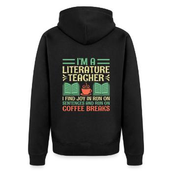 Professeur de littérature Professeur d’école Professeur drôle S - Veste à capuche bio Premium Unisexe - noir - Dos - Nico (187cm)