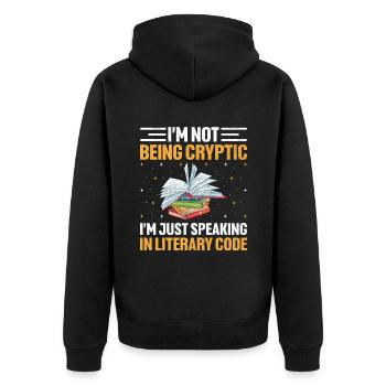 Professeur de littérature Professeur d’école Professeur drôle S - Veste à capuche bio Premium Unisexe - noir - Dos - Nico (187cm)