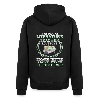 Professeur de littérature Professeur d’école Professeur drôle S - Veste à capuche bio Premium Unisexe - noir - Dos - Nico (187cm)