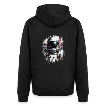 Greifen Sie Nach Den Sternen Mit Unserem - Unisex Premium Bio Zip Hoodie - Schwarz - Hinten - Nico (187cm)