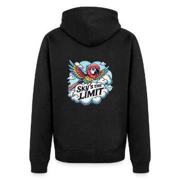Limitless Possibilities Sky's The Limit Bird - Unisex Premium Organic Zip Hoodie - black - Back - Nico (187cm)