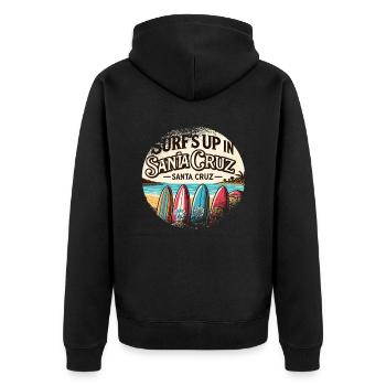 Années 70 Années 80 Dans La Ville Californienne De Santa Cruz - Veste à capuche bio Premium Unisexe - noir - Dos - Nico (187cm)