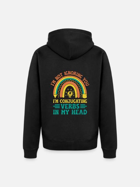 Fremdsprachenlehrer Schule Sprachlehrer - Unisex Premium Bio Zip Hoodie - Schwarz