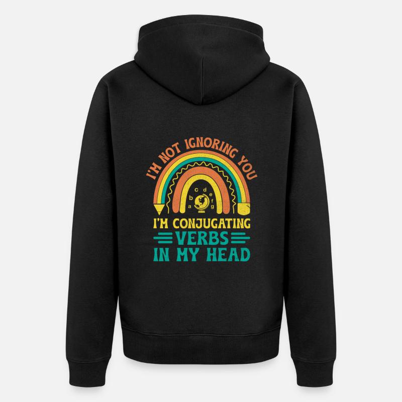Fremdsprachenlehrer Schule Sprachlehrer - Unisex Premium Bio Zip Hoodie - Schwarz