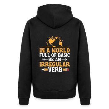 Foreign Language Teacher School Languages Teachers - Unisex Premium Organic Zip Hoodie - black - Back - Nico (187cm)