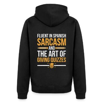 Professeur de langues étrangères École Professeurs de langues - Veste à capuche bio Premium Unisexe - noir - Dos - Nico (187cm)