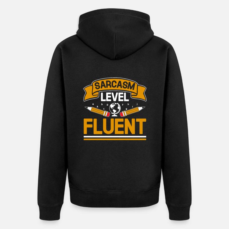 Fremdsprachenlehrer Schule Sprachlehrer - Unisex Premium Bio Zip Hoodie - Schwarz