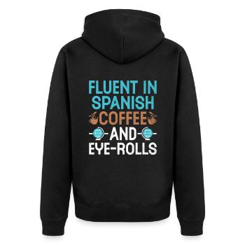 Professeur de langues étrangères École Professeurs de langues - Veste à capuche bio Premium Unisexe - noir - Dos - Nico (187cm)
