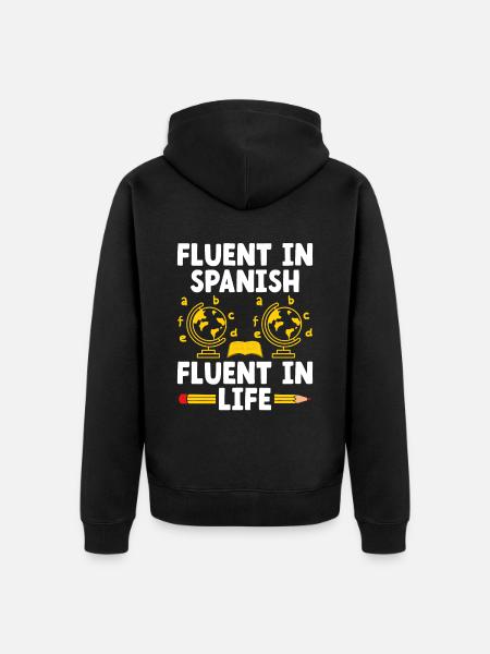 Fremdsprachenlehrer Schule Sprachlehrer - Unisex Premium Bio Zip Hoodie - Schwarz