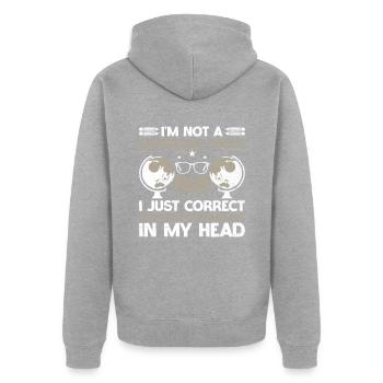 Foreign Language Teacher School Languages Teachers - Unisex Premium Organic Zip Hoodie - heather grey - Back - Nico (187cm)