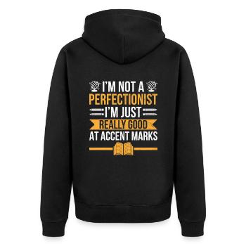 Professeur de langues étrangères École Professeurs de langues - Veste à capuche bio Premium Unisexe - noir - Dos - Nico (187cm)