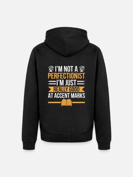 Fremdsprachenlehrer Schule Sprachlehrer - Unisex Premium Bio Zip Hoodie - Schwarz
