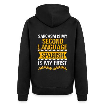 Professeur de langues étrangères École Professeurs de langues - Veste à capuche bio Premium Unisexe - noir - Dos - Nico (187cm)