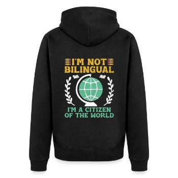 Professeur de langues étrangères École Professeurs de langues - Veste à capuche bio Premium Unisexe - noir - Dos - Nico (187cm)
