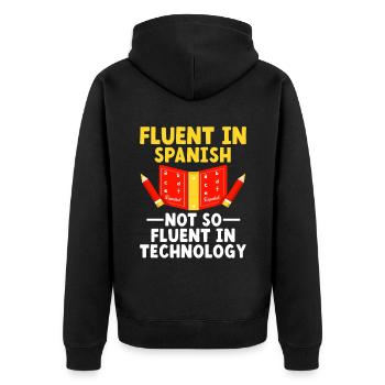 Professeur de langues étrangères École Professeurs de langues - Veste à capuche bio Premium Unisexe - noir - Dos - Nico (187cm)