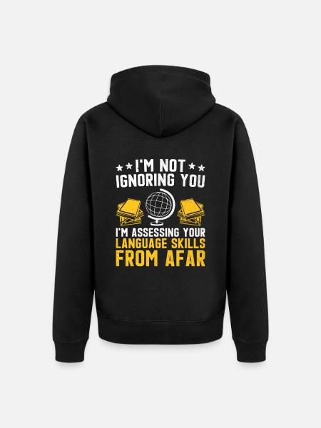 Fremdsprachenlehrer Schule Sprachlehrer - Unisex Premium Bio Zip Hoodie - Schwarz