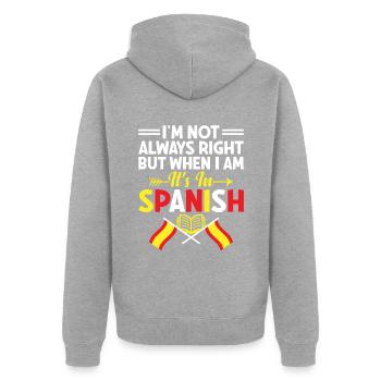Foreign Language Teacher School Languages Teachers - Unisex Premium Organic Zip Hoodie - heather grey - Back - Nico (187cm)
