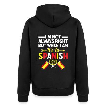 Professeur de langues étrangères École Professeurs de langues - Veste à capuche bio Premium Unisexe - noir - Dos - Nico (187cm)