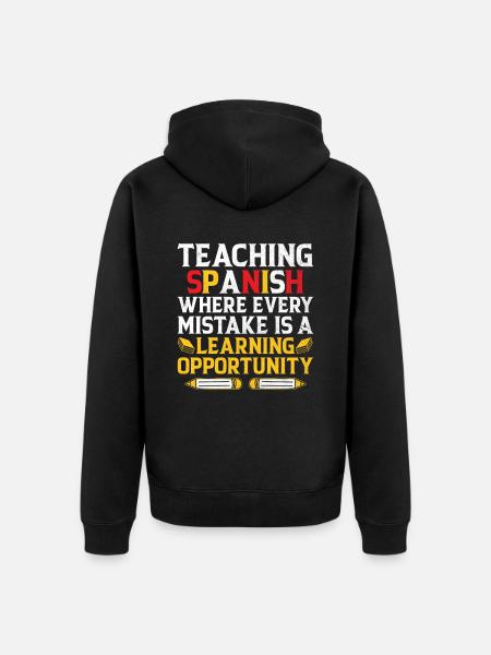 Fremdsprachenlehrer Schule Sprachlehrer - Unisex Premium Bio Zip Hoodie - Schwarz
