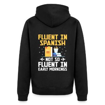 Professeur de langues étrangères École Professeurs de langues - Veste à capuche bio Premium Unisexe - noir - Dos - Nico (187cm)