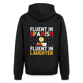 Professeur de langues étrangères École Professeurs de langues - Veste à capuche bio Premium Unisexe - noir - Dos - Nico (187cm)