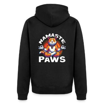 Finden Sie Ihren Inneren Frieden Mit Unseren - Unisex Premium Bio Zip Hoodie - Schwarz - Hinten - Nico (187cm)